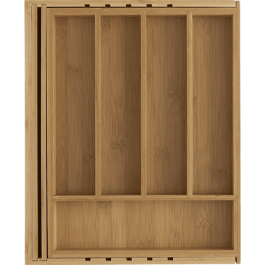 Expandable Bamboo Flatware Tray